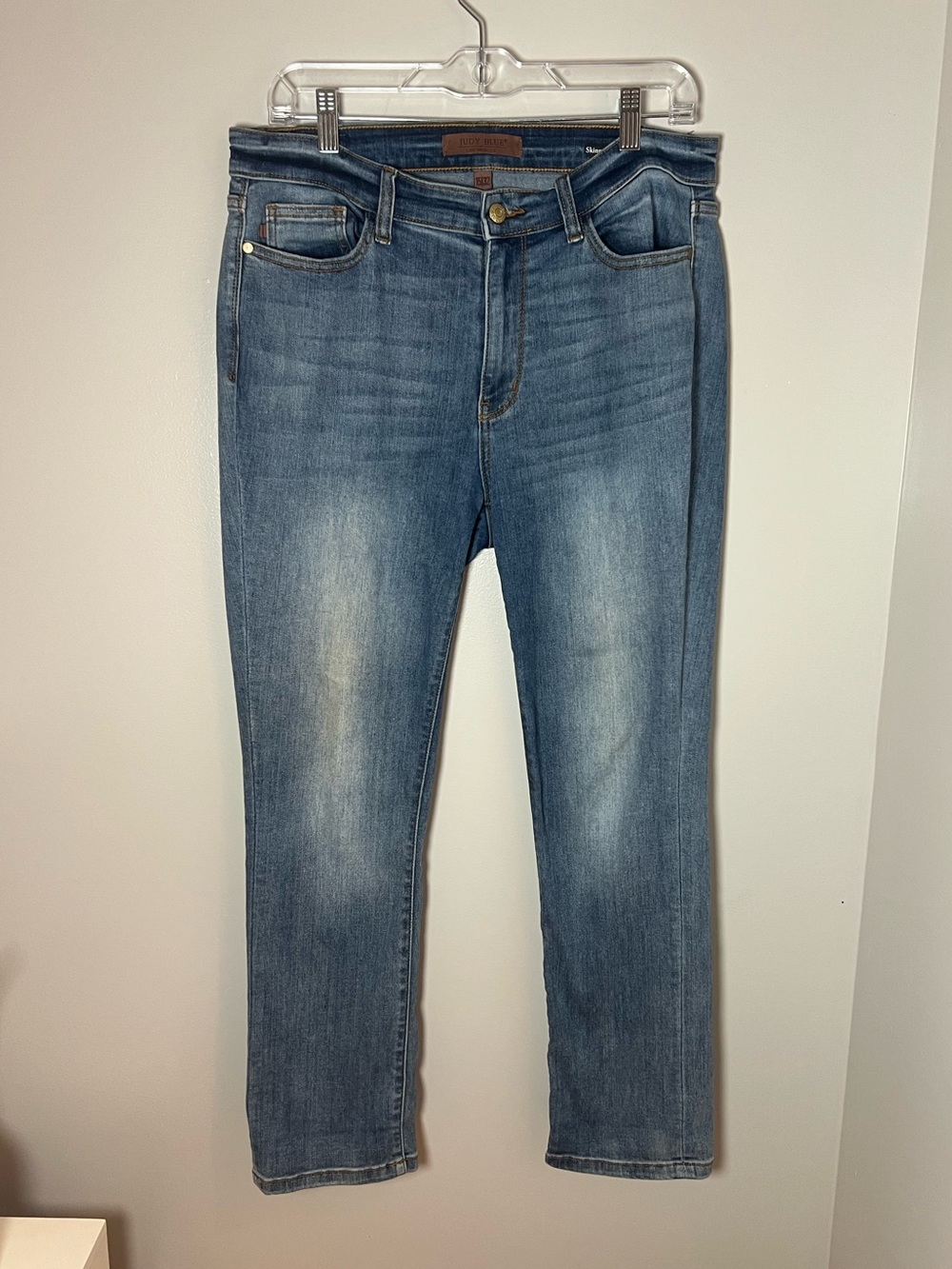 Judy Blue Skinny Fit Capri Medium Wash Bohemian High Rise Cropped Size 15/32